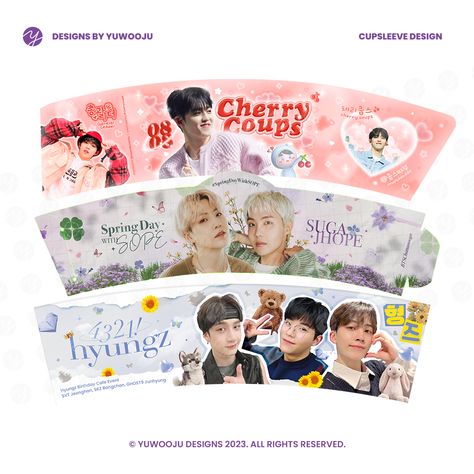 Seventeen Cupsleeve Event, Skin Card Design, Kpop Cupsleeve Event Poster, Cupsleeve Decoration, Cup Sleeve Event Kpop, Cupsleeve Templates Png, Cupsleeve Event Poster, Seventeen Cupsleeve, Cup Sleeve Design Ideas