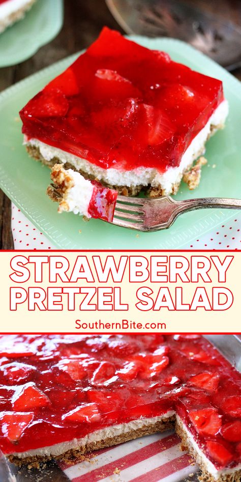 This Strawberry Pretzel Salad recipe is a classic sweet and salty layered dessert with a pretzel crust, creamy filling, and strawberry topping. Strawberry Pretzel Dessert Made With Frozen Strawberries, Pretzel Jello Salad Strawberry, Strawberry Pretzel Cake, Strawberry Pretzel Salad With Frozen Strawberries, Pretzel Dessert Strawberry, Strawberry Pretzel Dessert Recipe, Pretzel Strawberry Jello Dessert, Pretzel Strawberry Dessert, Strawberry Jello Pretzel Dessert