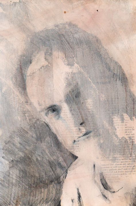 Self Portrait - Gesso, acetone transfer, graphite, coffee. Acetone Transfer, Robert Henri, A Level Art, Old Age, Mug Shots, Pretty Face, Self Portrait, Paintings, Coffee