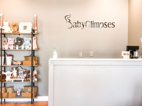 Front desk Ultrasound Studio, 4d Ultrasound, Modern Spa, Baby Ultrasound, Viewing Room, Unborn Baby, Office Inspo, Pregnancy Journey, Studio Decor