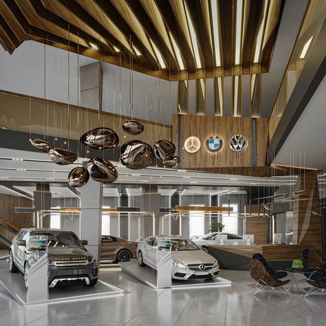 [ CAR SHOWROOM ] DESIGN on Behance Auto Showroom Design, Car Showroom Lighting, Car Service Design, Industrial Showroom, Car Dealership Design, Detail Garage, Car Showroom Architecture, Automotive Showroom, Car Showroom Interior