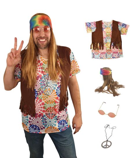 Hippie Bandana, Hippy Costume, Fiesta Shirt, Tie Dye Bandanas, Pink Glasses, Hippie Aesthetic, Fringe Vest, Hippie Costume, Hippie Shirt