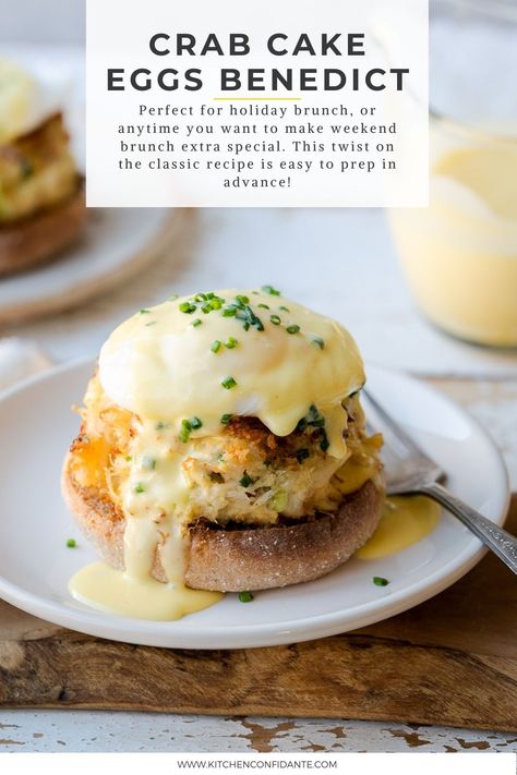 Crab Cake Eggs Benedict, Eggs Benedict Easy, Eggs Benedict Hollandaise, Crab Eggs Benedict, Dungeness Crab Cakes, Crab Cake Benedict, Easy Hollandaise, Easy Hollandaise Sauce, Easy Eggs Benedict