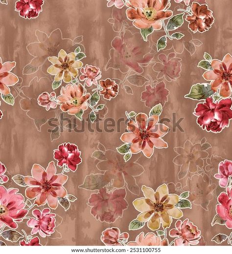 Shutterstock Design, Floral Print Wallpaper, Allover Flower, Flower Allover, Allover Design, Textile Pattern Design, Schedule Design, Channel Art, Textile Pattern