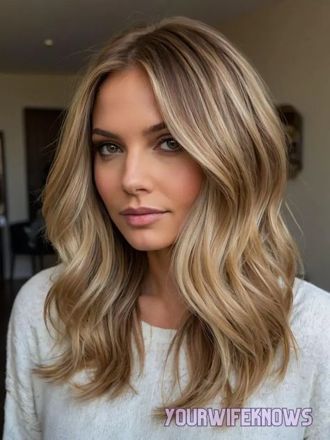 33 Trendsetting Ombre and Balayage Styles for Every Shade of Blonde Summer Hair Color For Dirty Blonde, Perfect Blonde Hair Highlights, Shades Of Blonde Balayage, 2024 Blonde Balayage, Blond Foilayage, Blended Bronde Balayage, Hair Highlights For Blonde Hair, Long Blonde Highlighted Hair, Subtle Balayage Blonde