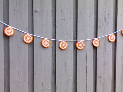 Crocheted Garland, Apple Garland, Garland Crochet, Crochet Orange, Rainbow Garland, Crochet Garland, Orange Crochet, Fruit Orange, Crochet Wedding