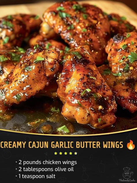 Cajun Butter Wings, Cajun Turkey Wings, Old Bay Chicken Wings, Mardi Gras Chicken Wings, Cajun Baked Turkey Wings, Magic Recipe, Family Cookbook, Chicken Cordon Bleu, Pinoy Food