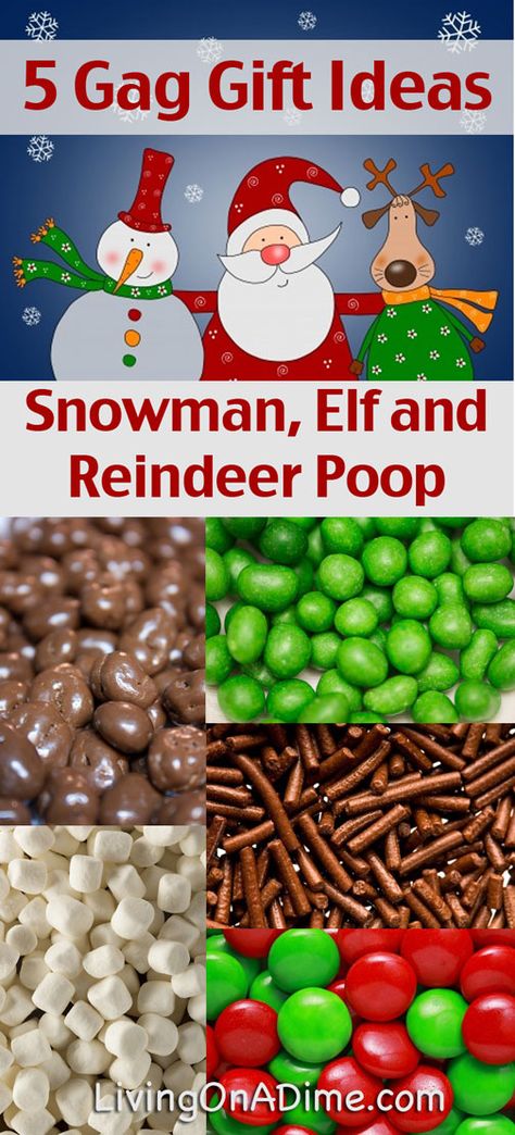 Snowman Poop, Elf Poop and Reindeer Poop - Homemade Christmas Gift Ideas - 4 Gag Gift Ideas Christmas Presents Diy, Elf Poop, Cost Christmas, Gag Gift Ideas, Homemade Christmas Gift Ideas, Snowman Poop, Reindeer Poop, Funny Christmas Presents, Homemade Christmas Gift