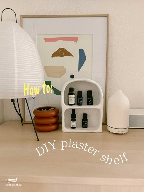 Plaster Shelf, Diy Basketball, Old Bookshelves, Niche Wall, Shelf Cover, Diy Makeup Vanity, White Bookshelves, Diy Plaster, Ikea Lack