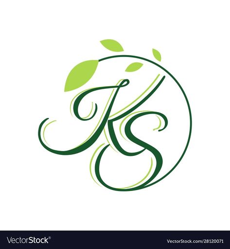 Ks Logo Design, Ks Logo, Leaf Logo Design, Green Logo Design, K Logos, Logo Design Art, Leaf Logo, Letter K, Design Vector