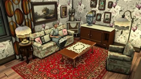 Grannys Living Room CC Set | Patreon Sims 4 Cc Furniture Living Rooms, Cc Packs, Furniture Cc, Vintage Couch, Vintage House Plans, Sims 4 Cc Furniture, Sims 4 Cc Packs, Sims Mods, Sims 4 Cc