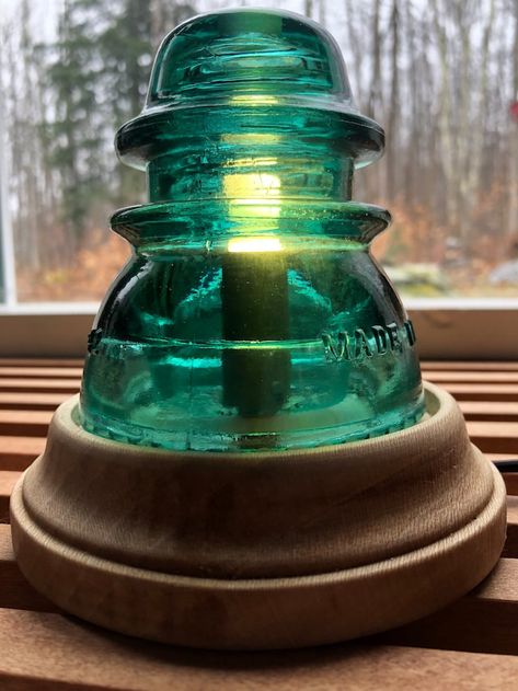 Insulator Lights, Glass Insulators, Light Night, Incandescent Lighting, Rustic Lighting, Industrial Lighting, Lamp Base, Flameless Candle, Night Lights