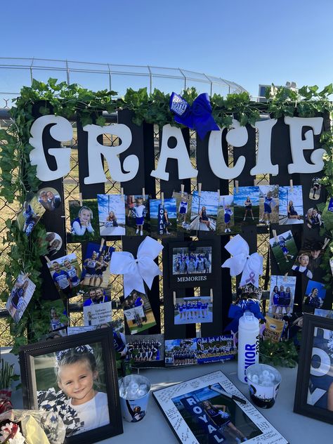 Rustic Senior Table, Senior Table Ideas Sports, Signing Day Table Ideas, Senior Night Table Display, Senior Night Table, Senior Night Decorations, Senior Tables, Senior Table Ideas, Senior Table