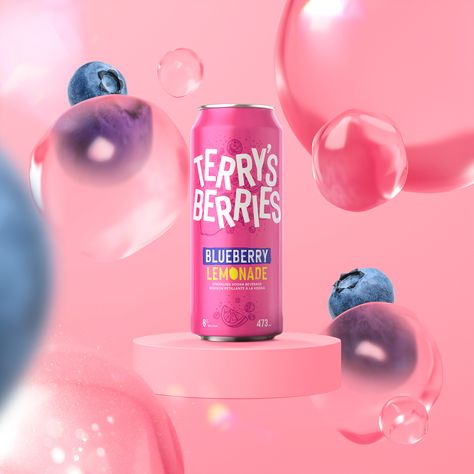 Blueberry Lemonade, 3d Video, Beverage Packaging, Graphic Design Photography, Ads Creative, Creative Advertising, Photoshop Design, Marketing Design, Advertising Design