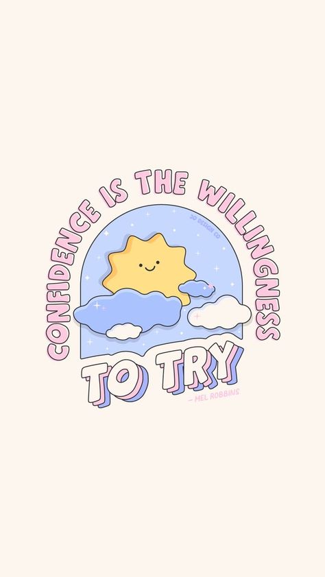 Cute Doodles With Quotes, Cute Motivational Posters, Cute Doodle Quotes, Happy Cartoon Aesthetic, Cute Motivational Wallpaper, Cute Motivational Doodles, Ipad Wallpaper Cute, Cute Cartoon Quotes, Cute Graphic Design