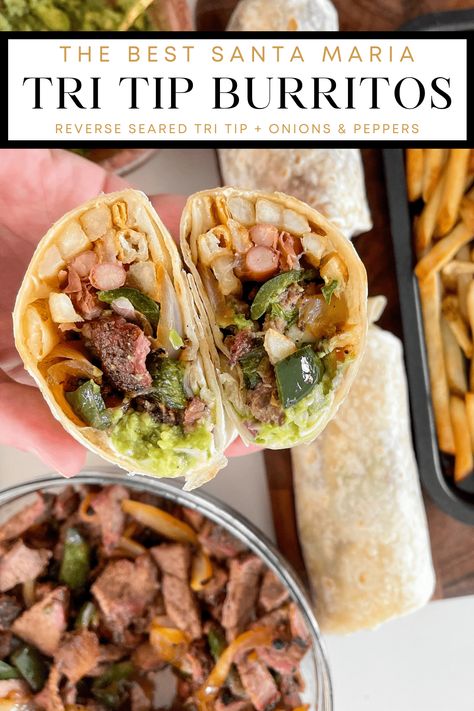 Tri Tip Burritos, Smoked Tri Tip Tacos, Tri Tip Tacos, Santa Maria Tri Tip, Tri Tip Marinade, Mexican Meat, Oven Tacos, Smoked Tri Tip, Cooking Tri Tip