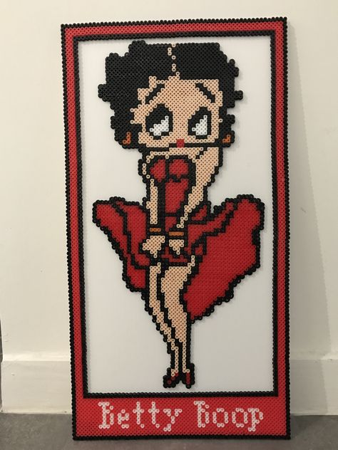 Betty Boop Betty Boop Perler Bead Pattern, Hama Art, Pixel Beads, Lucky Duck, Fusion Beads, Aqua Beads, Beaded Earrings Diy, Iron Beads, Earrings Diy