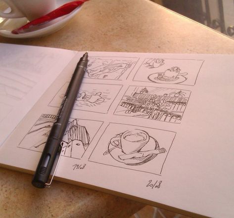 ¨Dessiner des petits croquis dans un café. Urban Sketching, Art Drawings, Bullet Journal, Drawings, Art, Croquis