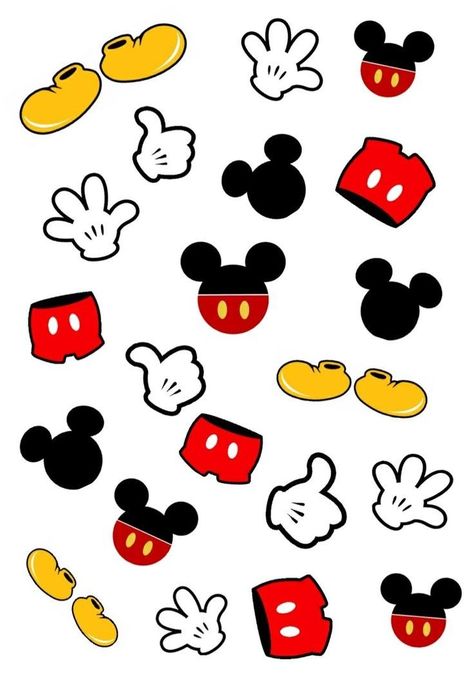 Mickey Mouse Preschool, Mickey Mouse Printables, Mickey Mouse Crafts, Mickey Mouse Birthday Decorations, Mickey Mouse Stickers, Mickey First Birthday, Minnie Mouse Birthday Party Decorations, Fiesta Mickey Mouse, Mickey Mouse 1st Birthday