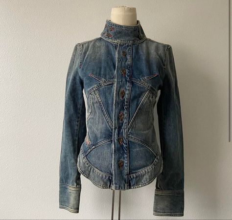 Diesel Aesthetic, Fashion Degree, Diesel Denim Jacket, Denim Aesthetic, Pretty Clothing, Diesel Denim, Denim Corset, Denim Details, Girly Outfits