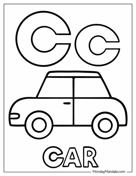 Letter C Coloring Pages Free Printables, Letter C Printable Free, Letter C Preschool Crafts, Letter C Activities For Toddlers, Letter C Crafts For Toddlers, Letter C Worksheets For Preschool, Letter C Activities For Preschool, C Is For Car, Letter C Craft