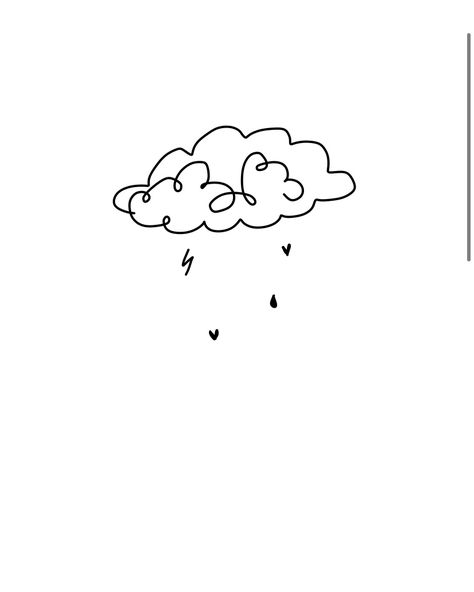 Rainy Clouds Tattoo, Rain Tatoos Ideas, Simple Storm Cloud Tattoo, Rain Clouds Tattoo, Cloud Sketch Simple, Cloud Line Tattoo, Cloud And Thunder Tattoo, Rain Inspired Tattoos, Cyprus Tattoo Ideas