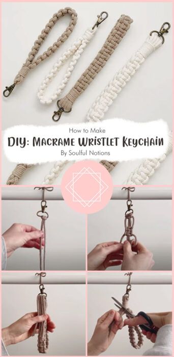 Lovely Macrame Flamingo Keychain Free Pattern Ideas - Carolinamontoni.com Macrame Key Ring Diy, Macrame Key Ring Tutorial, Macrame Lanyard Diy, Macrame Diy Beginners, Diy Macrame Keychain Tutorials, Macrame Keychain Diy Tutorials, Macrame Tutorial Beginner, Flamingo Keychain, Macrame Wristlet Keychain