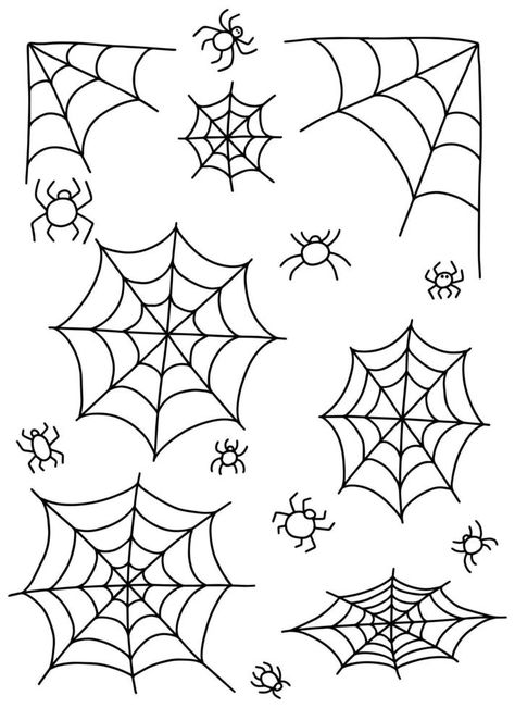 Vector doodle spider web and spiders set. Hand drawn doodle spider web illustration Cute Spider Doodle, Spider Webs Drawing, How To Draw A Spider, Spider Web Sketch, Spider Web Doodle, Doodle Spider, Web Doodle, Drawing On Hand Doodles, Spider Web Illustration