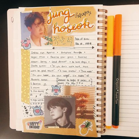 Jhope Journal Ideas, Jhope Journal, Happy Birthday Jhope, Bts Journal, Kpop Journal, My Planner, Bullet Journal Aesthetic, Scrapbook Stickers Printable, Singing Happy Birthday