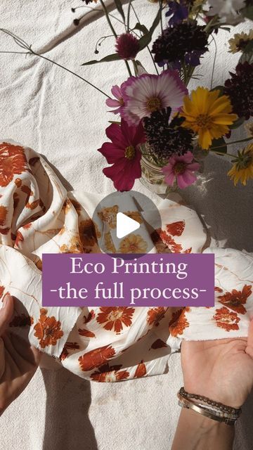 Jamie Young - Natural Dye Educator on Instagram: "A coreopsis eco print sampler. 🌼  A few folks have asked for example prints of the different varieties of coreopsis flowers so I made this eco print sampler with the 5 varieties they are currently blooming in my garden. 🌿✨  1. Plains coreopsis 2. Incredible Swirl  3. Lance Leaf 4. Red & gold uptick 5. Sterntaler  For this sampler, I worked with bamboo silk, mordanted with method 3 from my online ‘Printing with Flowers & Leaves’ course. ✨This is the last weekend to receive 50% off with code SPRING50✨ 👉🏼Comment LINK & I’ll send the info straight to your inbox.   The ecoprinting process involves laying the mordanted fabric onto a barrier, arranging the flowers on top, rolling the ensemble onto a dowel, and steaming it to transfer the natur Printing With Flowers, Plains Coreopsis, Eco Printing Tutorial, Diy Dye Clothes, Eco Printing Textiles, Eco Dyeing Fabric, Leaf Dyeing, Tie Dye Patterns Diy, Fabric Dyeing Techniques