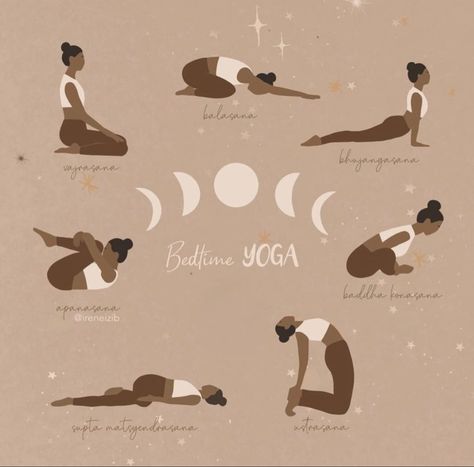 Bedtime Yoga Sequence, Yoga Kunst, Night Yoga, Arte Yoga, Bedtime Yoga, Yoga Club, Yoga Illustration, Yoga Sequence, Gentle Yoga