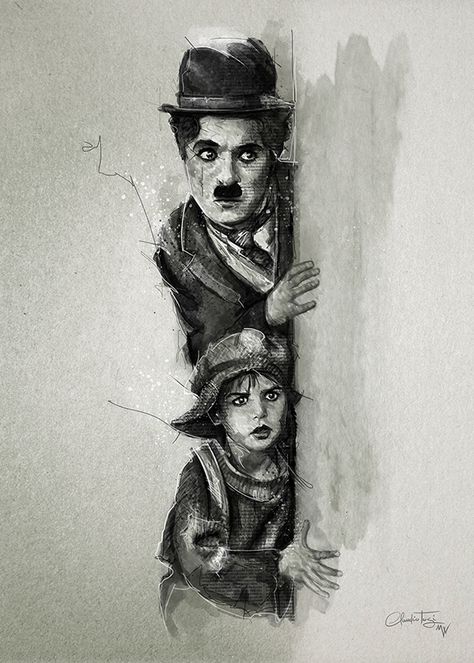 Charlie Chaplin Art Illustration, Charlie Chaplin Drawing, The Kid 1921, Silent Comedy, Old Film Posters, Buddhist Art Drawing, Illustrator Art, Charcoal Art, Pop Art Wallpaper