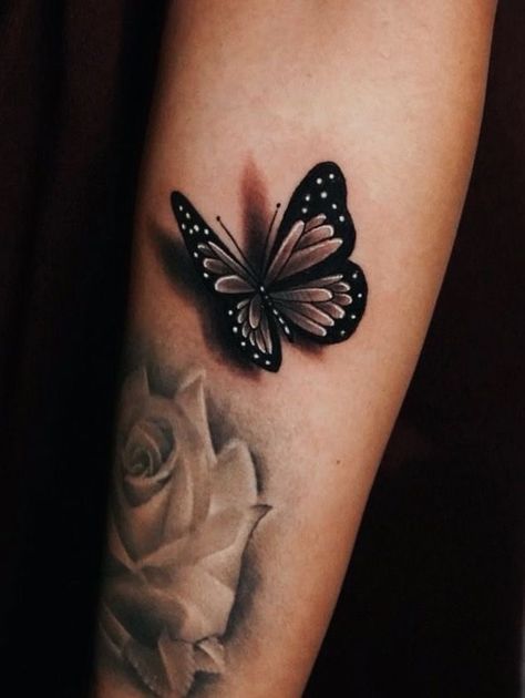 Coverup Wrist Tattoos For Women, Black White Tattoo, Tattoo Papillon, White Butterfly Tattoo, Realistic Butterfly Tattoo, Butterfly Neck Tattoo, Butterfly Tattoo Cover Up, Tatoo 3d, Butterfly Tattoos Images