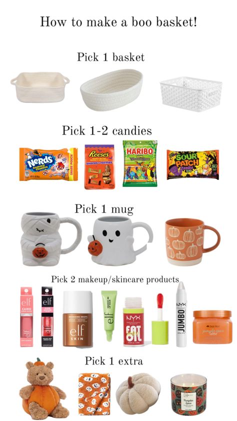 Halloween boo baskets! Boo Baskets, Boo Basket, Halloween Pins, Halloween Boo, Skincare Products, Pumpkin Spice, I Want, Baskets, Halloween