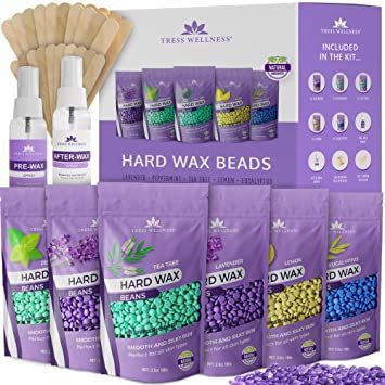 Tress Wellness Hard Wax Beans Wax Beads 21oz - Painless Coarse Hair Removal - For Bikini Brazilian Underarms Back and Chest Hard Wax Beans, Wax Beans, Wax Bean, Lavender Spray, Painless Hair Removal, Lemon Eucalyptus, Wax Beads, Brazilian Waxing, Silky Skin