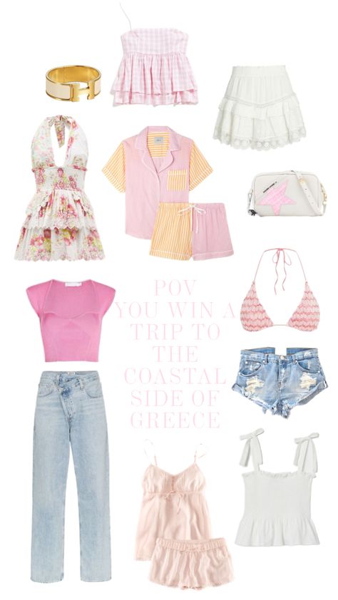 | 🩰🌊🧺 |#coastal #outfitinspo #greece #trip #vibes #pink #white #coastalgrandahghter Coastal Granddaughter Outfits Pink, Coastal Granddaughter Pink, Costal Grandaughter Outfits, Pink Costal Granddaughter, Obx Outfits, Bday Vibes, Preppy Pics, Salted Granola, 21 Bday