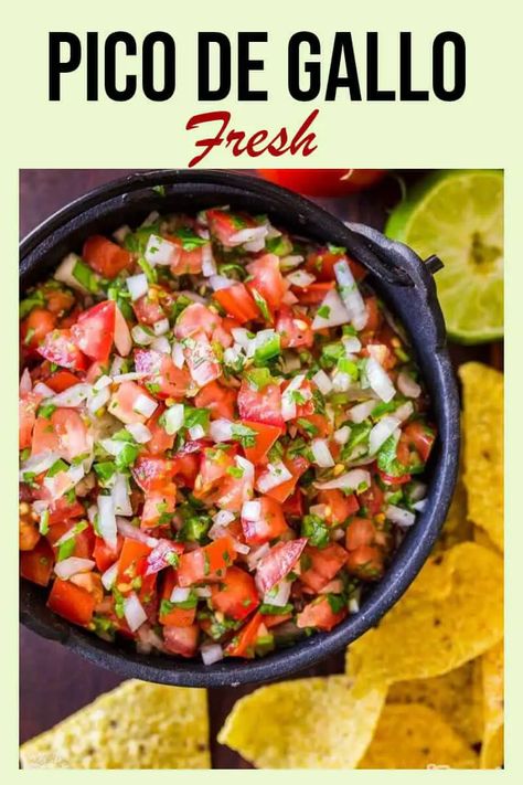 Pico Del Gallo, Pico De Galo Recipes Authentic, Pico De Galo Recipes, Potluck Food, Mexican Meals, Course Meal, Potluck Recipes, Party Recipes, Taco Bell