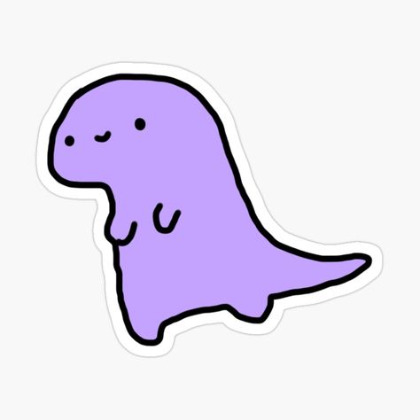 Get my art printed on awesome products. Support me at Redbubble #RBandME: https://www.redbubble.com/i/sticker/Purple-Dino-Sticker-by-stickerinked/54180697.JCQM3?asc=u Preppy Drawing Ideas, Preppy Drawing, Preppy Stickers, Homemade Stickers, Happy Stickers, Stickers Kawaii, Computer Sticker, Hydroflask Stickers, Mini Drawings