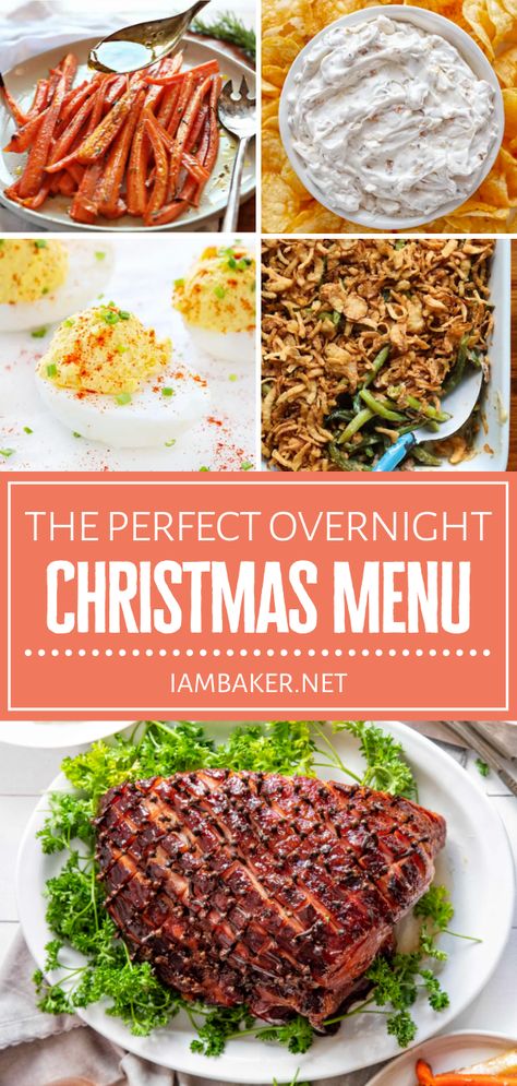 Hosting a big get-together this Christmas in July? Check out The Perfect Overnight Christmas Menu! Make holiday entertaining less stressful with these easy recipes. From breakfast, to a light lunch, to appetizers, to desserts, these food ideas can serve a crowd! Light Christmas Meal Ideas, Christmas In July Dinner, Recipes With Few Ingredients, Christmas Foods, Winter Dinner Recipes, Christmas Lunch, Menu Plan, Winter Dinner, Veggie Tray