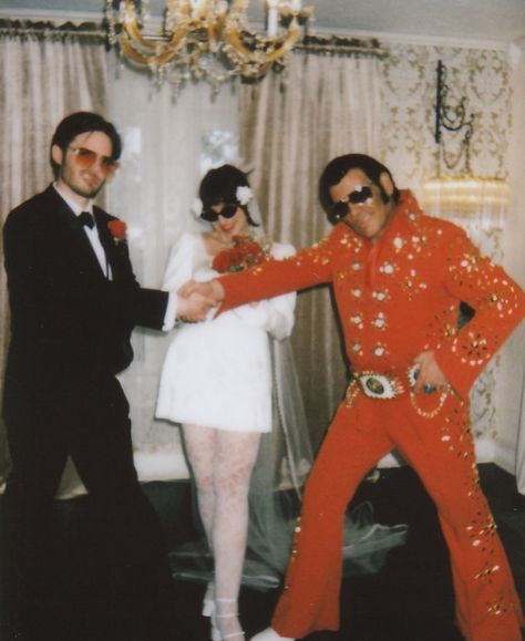 An Elvis wedding caught on film 🎞️ ❤️ congratulations to these two @bunnymelt @shittybeatles and a big big thank you for having me 🫶🏼 @therhinestoneweddingchapel Elvis Impersonator Wedding, Kortney And Travis, Travis Wedding, Elvis Wedding, Elvis Impersonator, Unchained Melody, Big Big, Lip Sync, Vegas Wedding