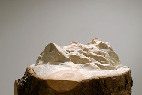 How to make a mountain sculpture | MAI YAMASHITA+NAOTO KOBAYASHI Mountain Clay Sculpture, Clay Mountains Sculpture, Clay Mountain, Mountain Sculpture, 3d Mountain, Indoor Water Garden, Spice Drawer, Art Deco Interior Design, Ice Ice Baby