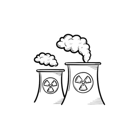 Usina nuclear com ícone de doodle desenh... | Premium Vector #Freepik #vector #energia-nuclear #nuclear #radioativo #radiacao Nuclear Reactor Art, Nuclear Tattoo Design, Nuclear Drawing, Nuclear Energy Poster, Power Plant Drawing, Radioactive Wallpaper, Nuclear Art, Nuclear Technology, History Drawings