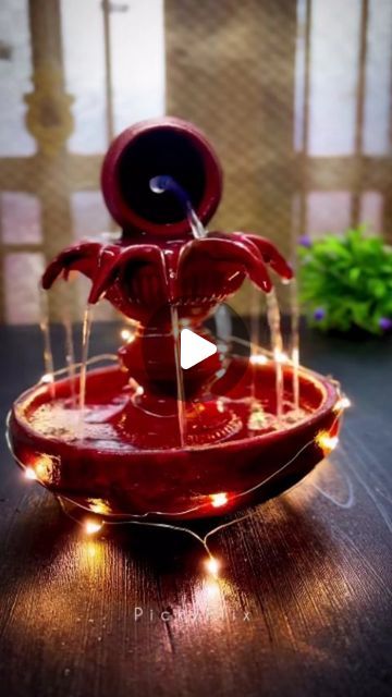 Diy Waterfall Fountain, Diy Waterfall, Home Fountain, Gifts Wrapping, Waterfall Fountain, Gifts Wrapping Diy, Diy Simple, Instagram Diy, Diy Creative Crafts