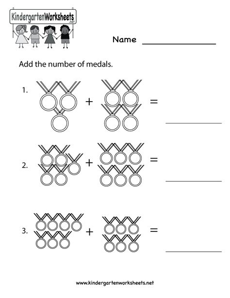 Kindergarten Olympics Math Worksheet Printable Kindergarten Math Worksheets Counting, Kindergarten Addition, Kindergarten Math Worksheets Addition, Kindergarten Math Free, Kindergarten Math Worksheets Free, Kindergarten Addition Worksheets, Addition Kindergarten, Free Printable Math Worksheets, Worksheets Kindergarten