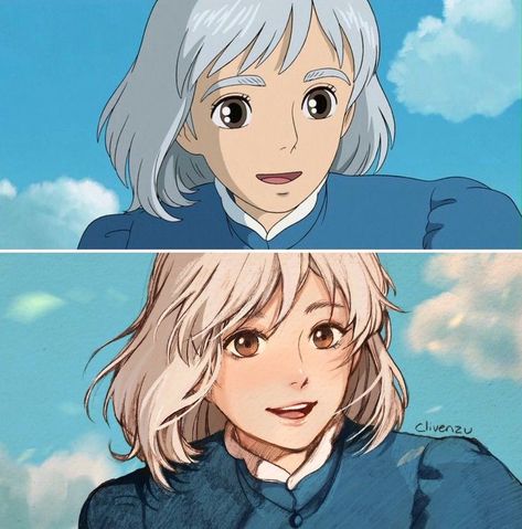 Sophie Howl's Moving Castle, قلعة هاول المتحركة, Howls Moving Castle Art, 하울의 움직이는 성, Studio Ghibli Fanart, Personajes Studio Ghibli, Howl And Sophie, Studio Ghibli Characters, Ghibli Artwork