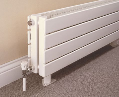 The Myson Decor Plinth (H28) low level modern radiator. Radiator heat output rating tested at delta 50 degrees centigrade. Please note this product is floor mounted (wall mounted model also available) - feet add 100mm to the height given. 10 year warranty. Prices from £223.55! Electric Decor, Radiators Modern, Horizontal Radiators, Electric Radiators, Towel Warmer, Decorative Design, Underfloor Heating, Sitting Room, Home Organization