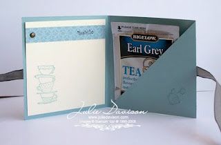 Tea bag holder - cut cardstock at 3-1/2" x 10-1/2", score at 3-1/2" and 7", cut the end panel diagonally. Tea Cup Card, Stampin Up Project, Album Scrapbook, Tea Bag Holder, Pocket Letters, Craft Show Ideas, Cup Tea, Card Tutorials, Bag Holder