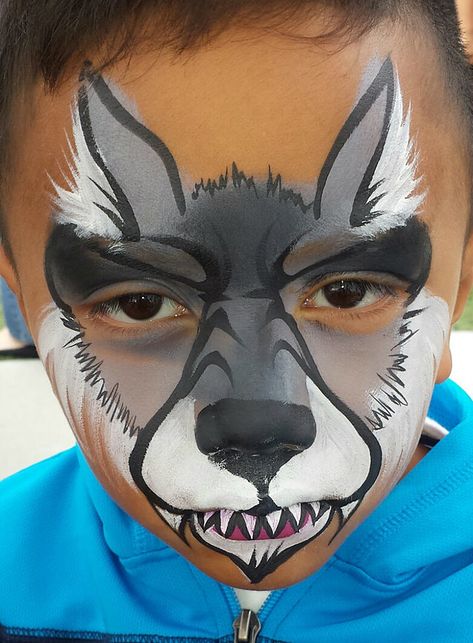 Actual event photos painted by Denise Cold of Painted Party. When you want the best face painting. Werewolf Face Paint, Wolf Face Paint, Cool Face Paint, Animal Face Paintings, Face Painting For Boys, Face Painting Tutorials, Arte Doodle, Raoul Dufy, Wolf Face