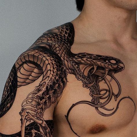 Hoon_unco on Instagram: "Three heads snake. Thank you for coming all the way here from the Netherlands. It was a pleasure to make this together! Hope see you again Hieu! @frame.seoul" A Snake Tattoo, Black Snake Tattoo, Dr Tattoo, Fenix Tattoo, Snake Tattoo Design, Full Body Tattoo, Line Work Tattoo, Dark Tattoo, Aesthetic Tattoo