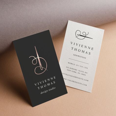 Tailor Business Card, Needle Illustration, Thread Illustration, Tailoring Logo Design Ideas, Sewing Business Logo, Tailor Logo Design, Sewing Logo Design, Sewing Logo, Vertical Business Cards